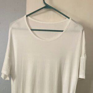 White shirt sleeve t-shirt dress maxi